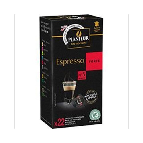 Capsules de café compatibles Nespresso moulu Espresso Forte n°5