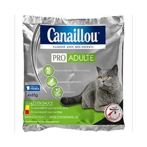 Pro Adulte - Effilés en sauce poulet/boeuf légumes pour chat