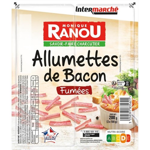 Allumettes de bacon fumées