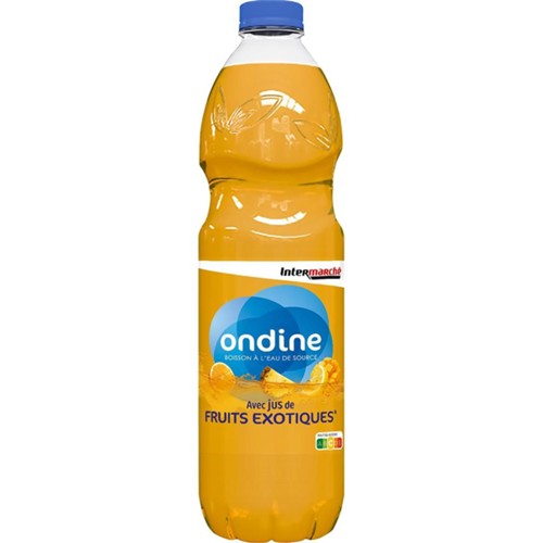 Boisson à l'eau de source avec jus de fruits exotiques