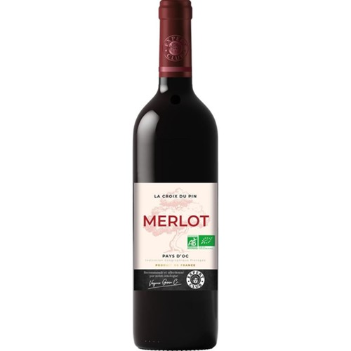 Vin de pays d'Oc Merlot La Croix du Pin, vin rouge