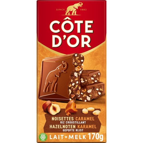 Tablette de chocolat lait noisette caramel et riz croustillant