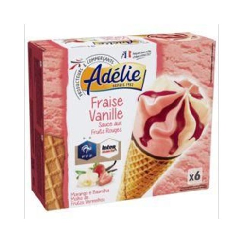 Cônes fraise vanille