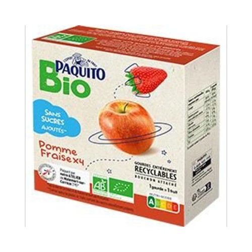 Purée pomme fraise sans sucres ajoutés BIO