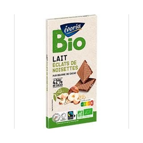 Chocolat au lait éclats de noisettes BIO