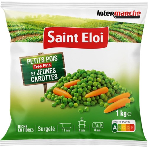 Petits pois très fins et jeunes carottes