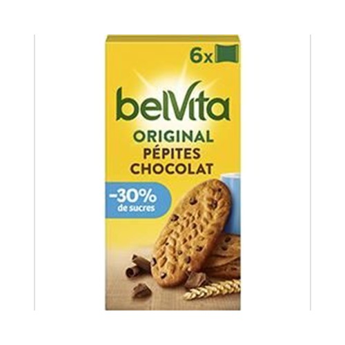 Belvita Petit Déjeuner - Biscuits pépites chocolat & 5 céréales
