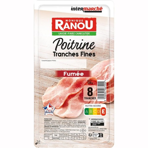 Poitrine tranches fines fumée