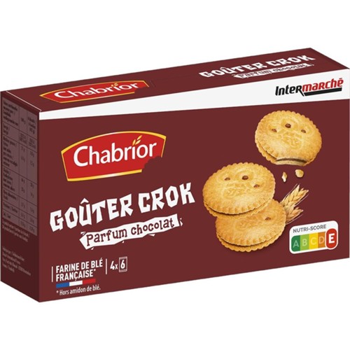 Biscuits Mini Goûter Crok fourrés ronds chocolat