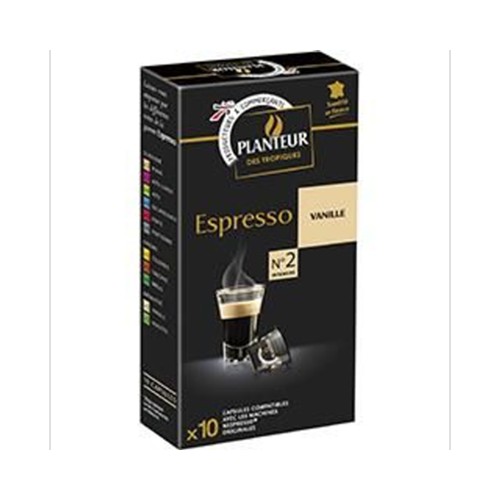 Capsules de café compatibles Nespresso moulu Espresso vanille
