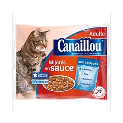 Mijotés en sauce aux poissons pour chat adulte