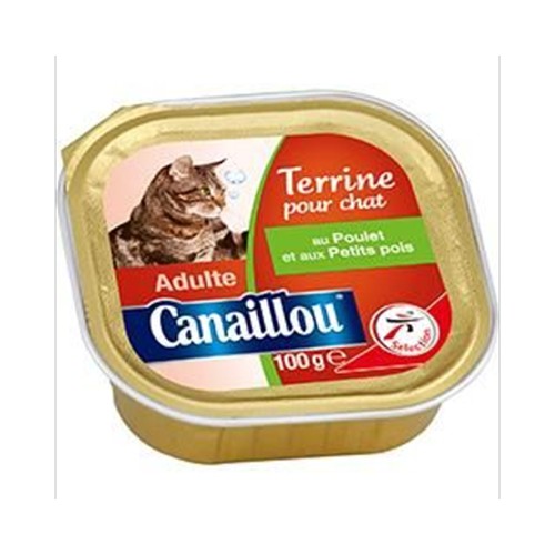Terrine au poulet et aux petits pois pour chats