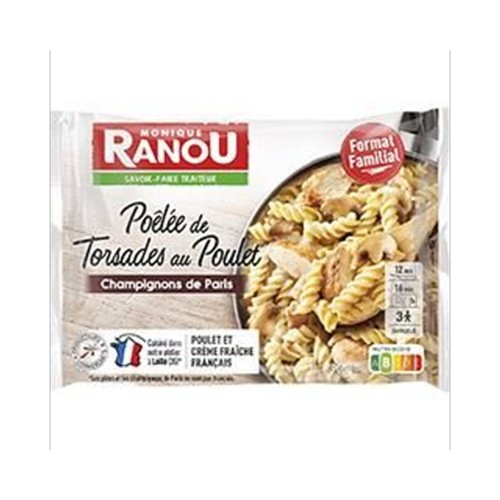 Poêlée de torsades au poulet champignons de Paris