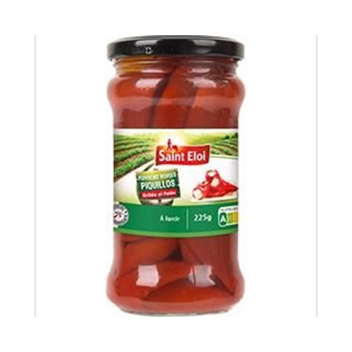 Poivrons rouges Piquillos grillés et pelés