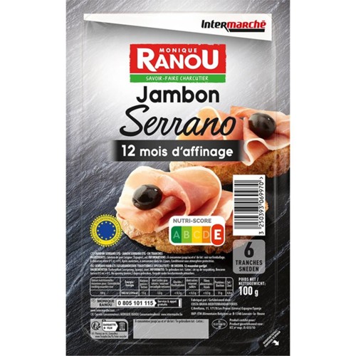 Jambon Serrano 12 mois d'affinage