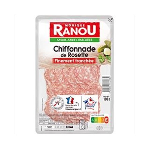 Chiffonnade de rosette finement tranchée