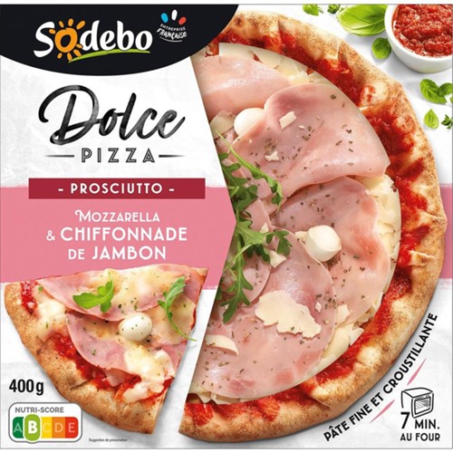 Dolce pizza - pizza prosciutto, mozzarella & jambon