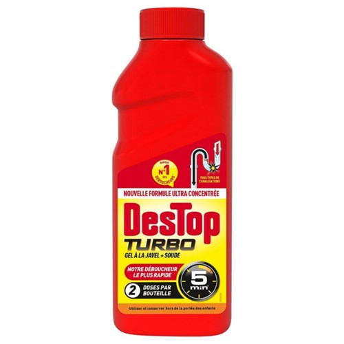 Gel déboucheur turbo 5 min 2 doses