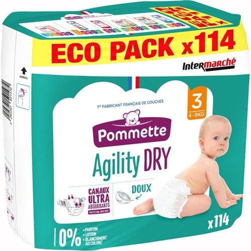 Couches Agility Dry, taille 3 : 4-9 kg