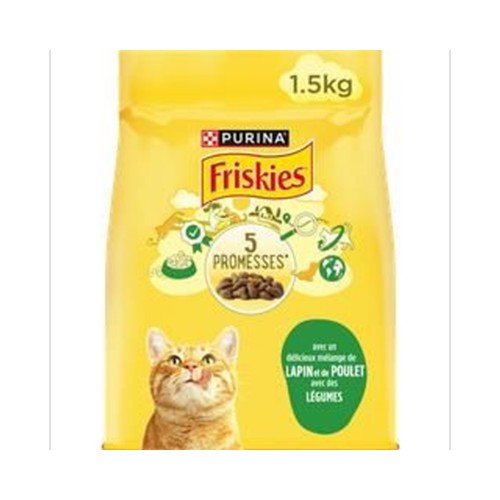 Friskies - Croquettes au lapin poulet et légumes pour chat adulte