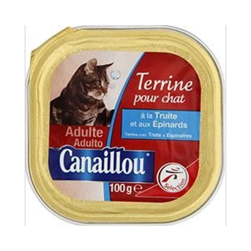 Terrine à la truite et aux épinards pour chats