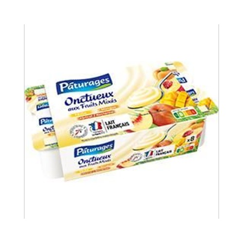 Yaourt Onctueux aux fruits mixés, fruits jaunes