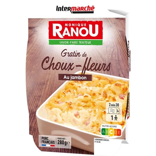 Gratin de choux-fleurs au jambon