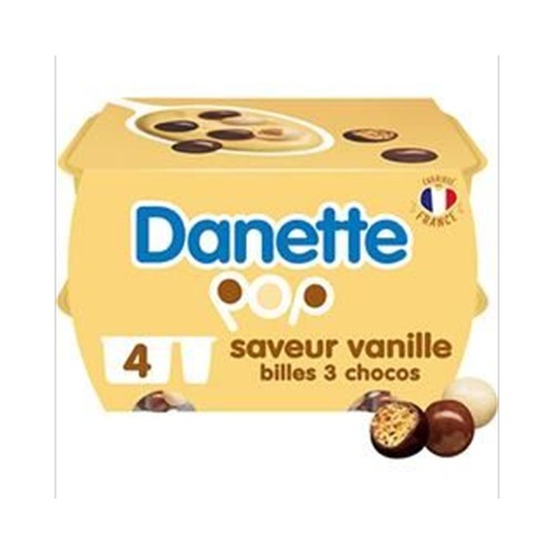 Crème dessert vanille billes 3 chocolats