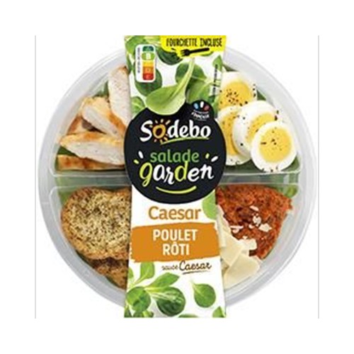 Salade garden - salade poulet caesar concassé de tomates marinées