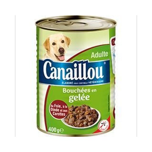 Bouchées en gelée aux viandes porc pour chiens