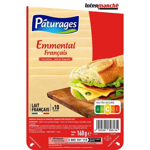 Emmental français , tranchettes spécial baguette