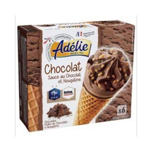 Cônes chocolat sauce au chocolat et nougatine