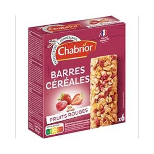 6 barres céréalières à la framboise et à la fraise