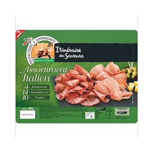 Assortiment Italien jambon sec, saucisson sec et coppa