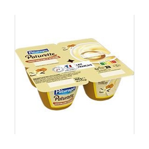 Paturette - Crème dessert saveur vanille sur lit au caramel