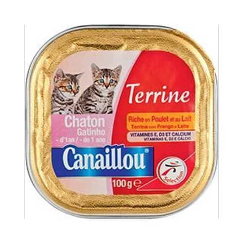 Terrine riche en poulet et au lait, pour chaton