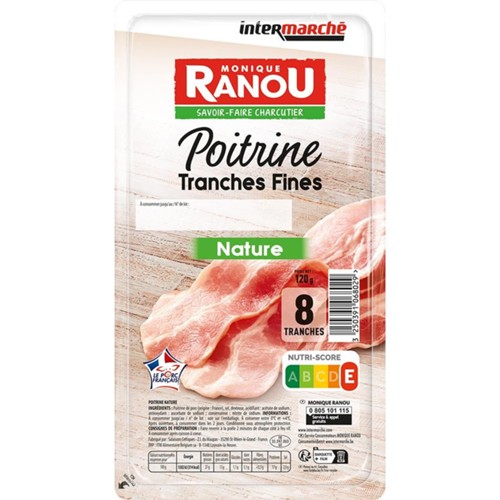 Poitrine tranches fines nature