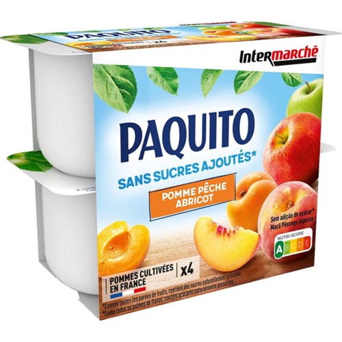 Purée de fruits pomme pêche abricot sans sucres ajoutés