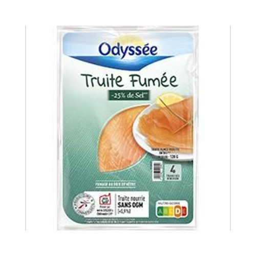Truite fumé réduit en sel