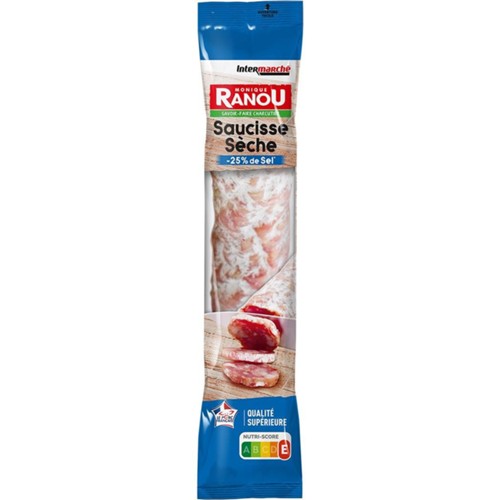 Saucisse sèche réduit en sel