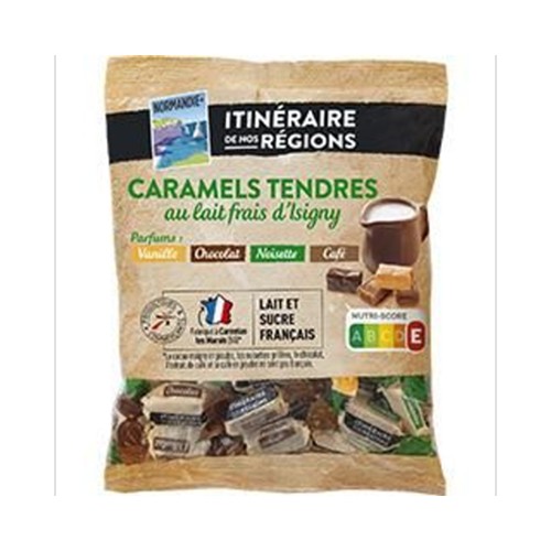 Caramels tendres au lait frais d'Isigny 4 parfums