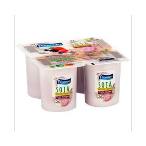 Spécialité végétale fruits rouges avec morceaux au soja