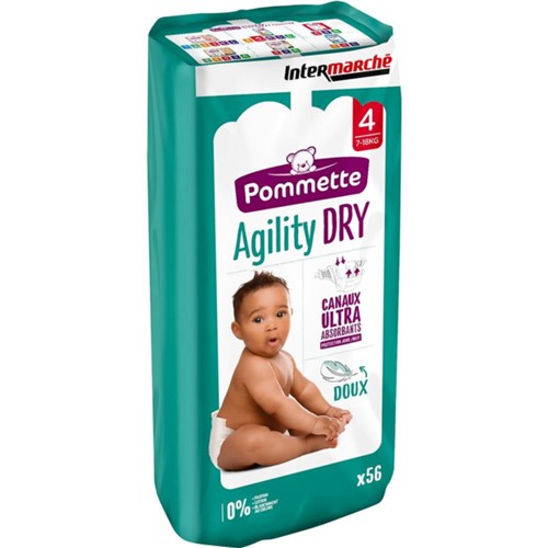 Couches Agility Dry, taille 4 : 7-18 kg