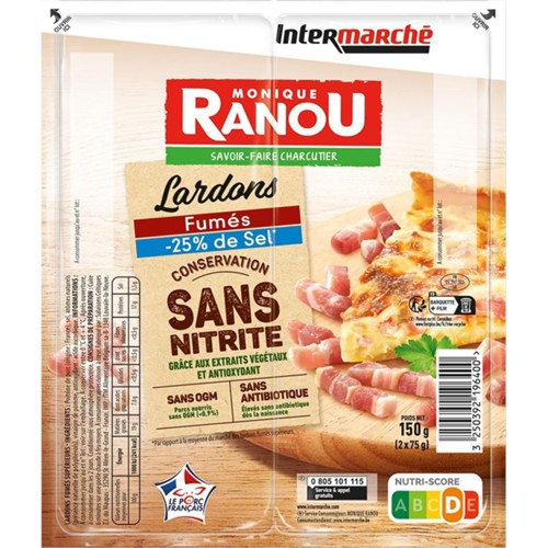 Lardons fumés réduit en sel