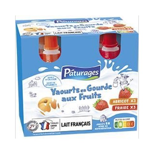 Yaourt en gourde aux fruits fraise & abricot