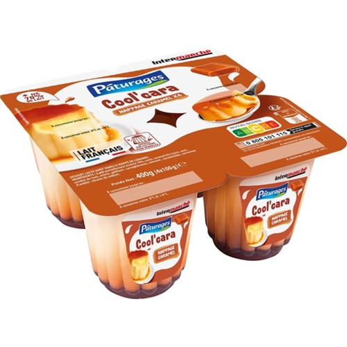 Dessert lacté nappage caramel