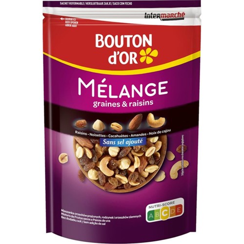 Mélange graines & raisins sans sel ajouté