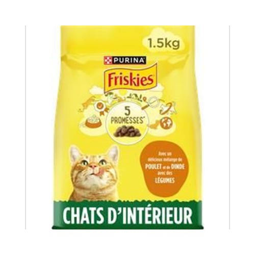 Friskies - Croquettes au poulet et légumes pour chat adulte - Purina