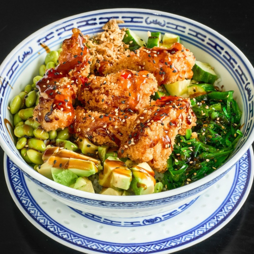 Poke bowl crispy chicken
