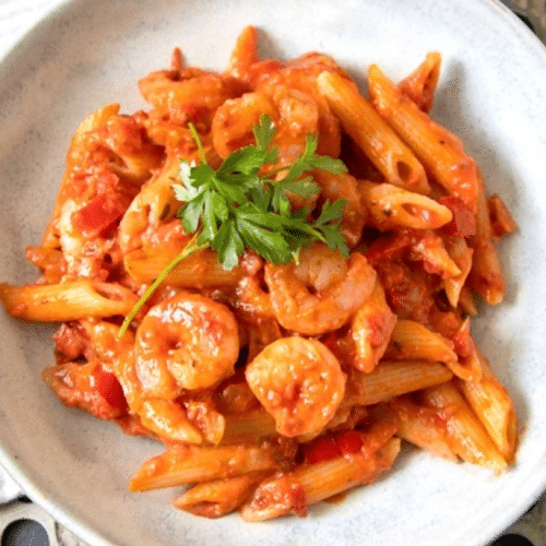 Penne scampis diabolo